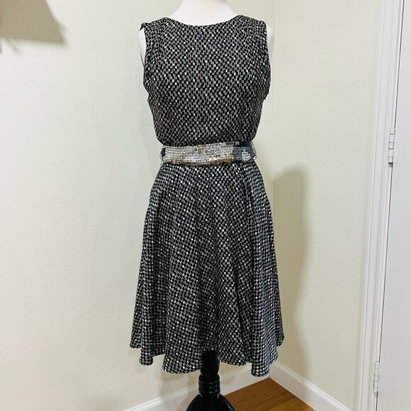 NWT Burning Torch Sleeveless Silk Dress with Sequin Belt in Women's Size XS - Picture 1 of 12